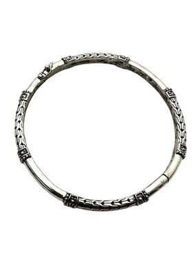 JTV Artisan Sterling Silver Filigree Bangle Bracelet 7 3/4 Inch 22 Grams